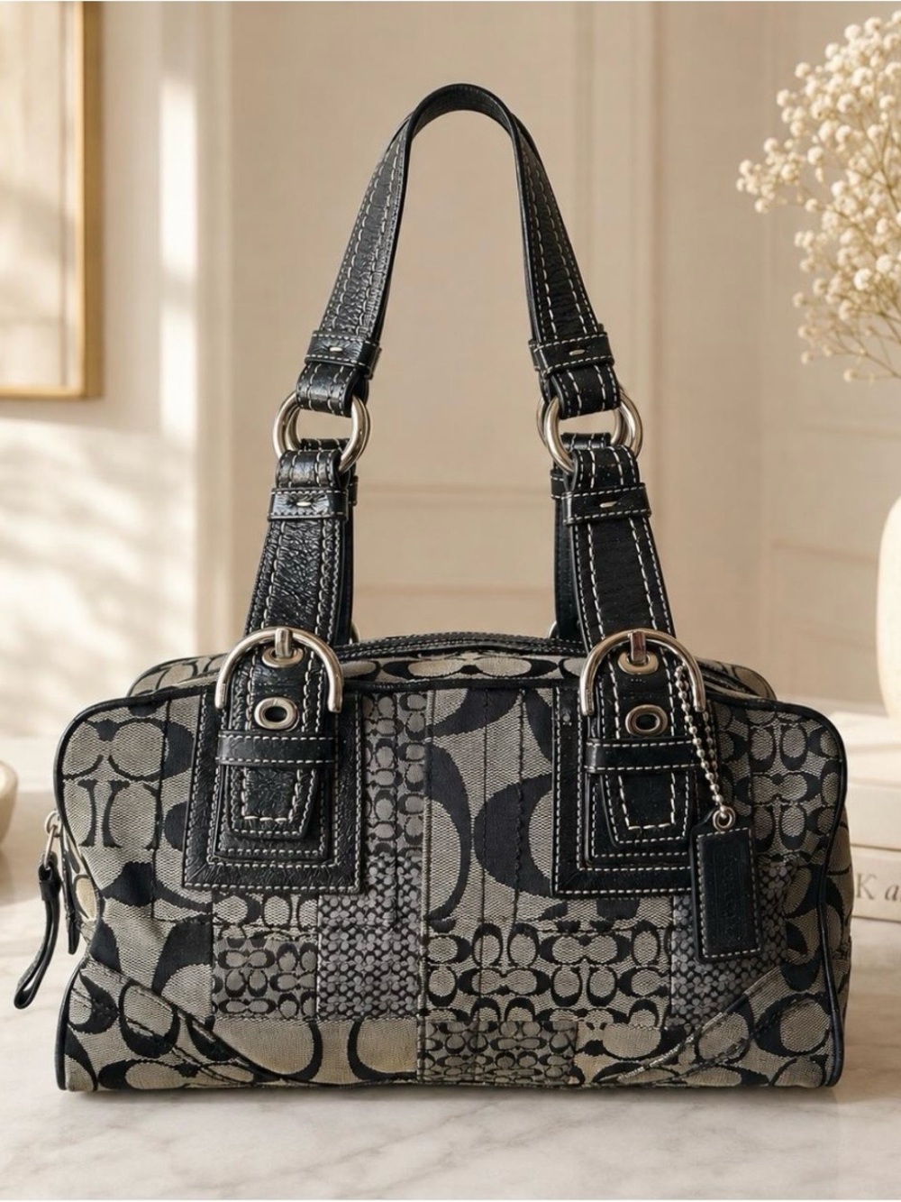 Coach Y2K SoHo signature patchwork Black and Gray Pat… - Gem